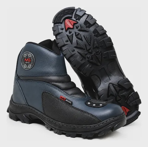 Bota Motociclista Couro Premium Confortável Palmilha Em Gel