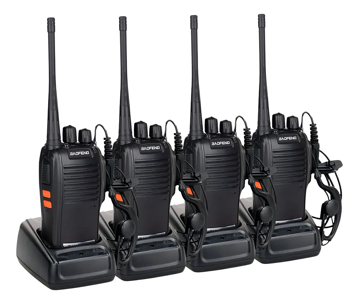 Kit 4 Baofeng Comunica Frequencia Profissional 16 Canais