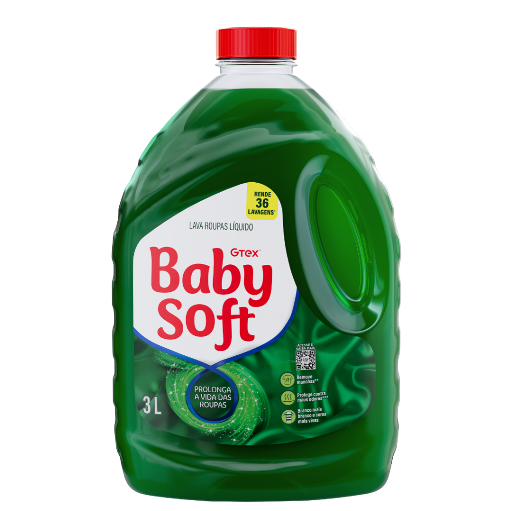 Lava Roupas Liquido Baby Soft Max Performance Verde 3 Litros
