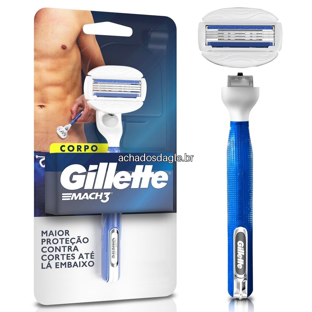 Aparelho de Depilação Corporal Gillette Mach3 Corpo com 1 Carga