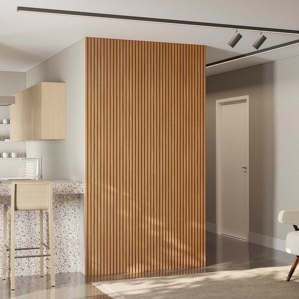 Painel Ripado Modular 2,50x1,41m Nature Fosco Linea Brasil