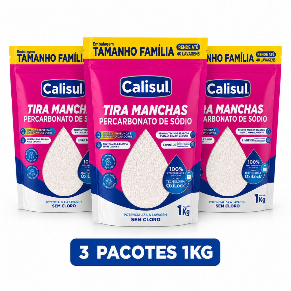 PERCARBONATO de sódio 100% PURO Roupas e Limpeza 1kg/2kg OXIGÊNIO ATIVO Calisul SEM CLORO | Shopee Brasil