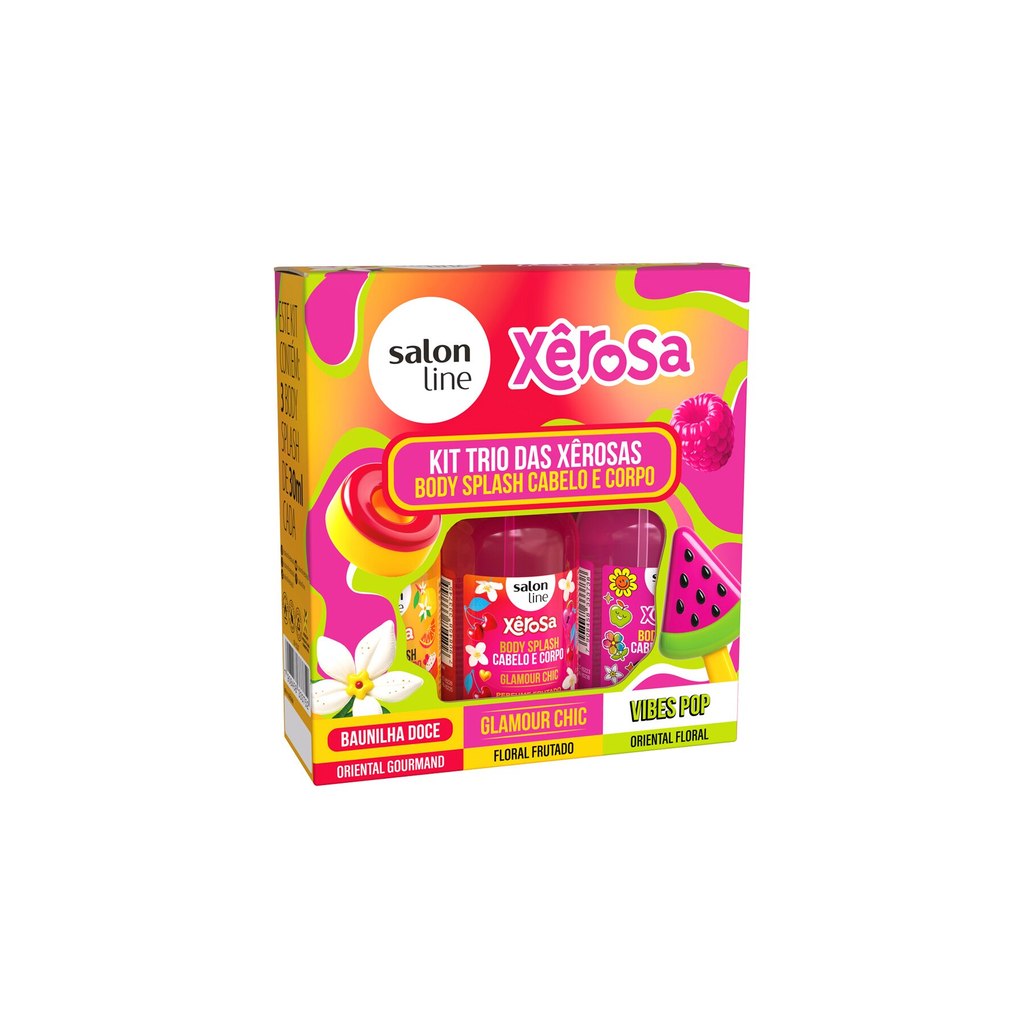 Kit com 3 Body Splash 30ml Xerosa