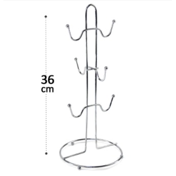 Suporte para 6 Xícaras Inox 36 cm