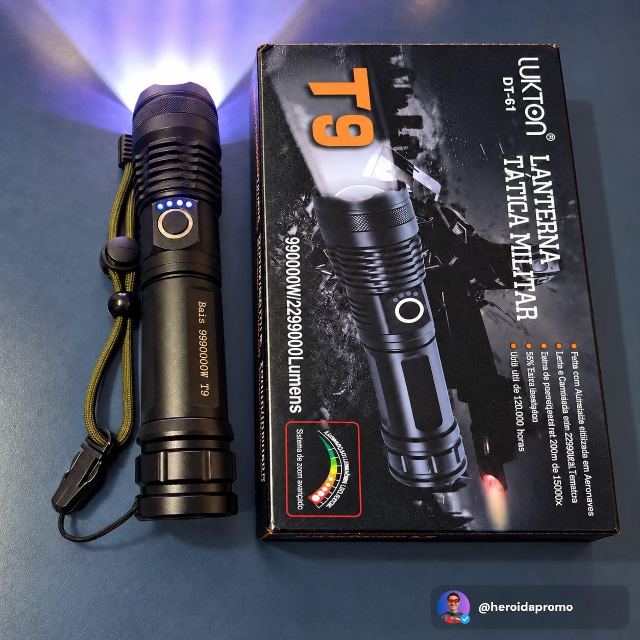 Lanterna Tatica Voxo Militar T9 Zoom Potente