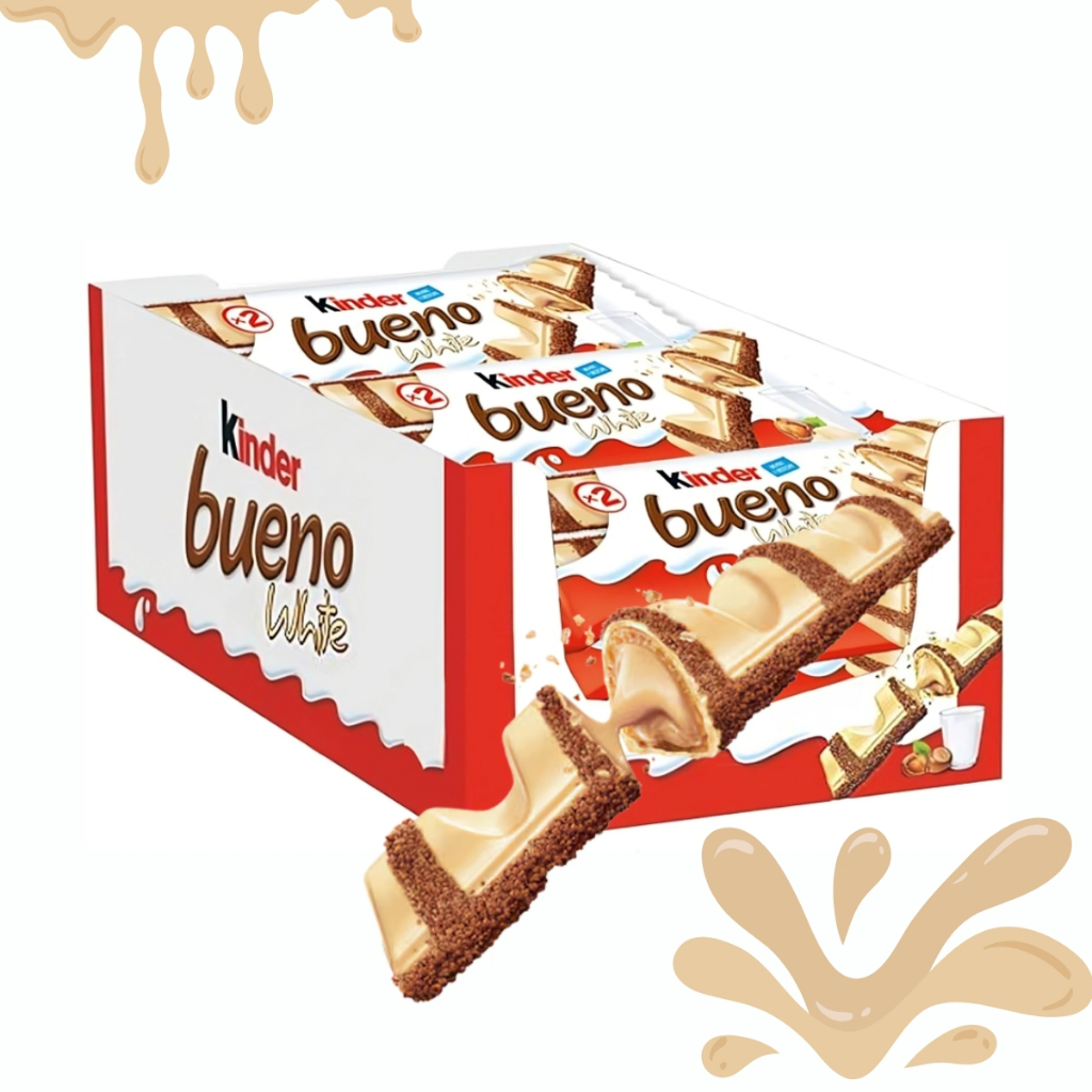 Chocolate Kinder Bueno Branco 39g Caixa com 15 Unidades Ferrero