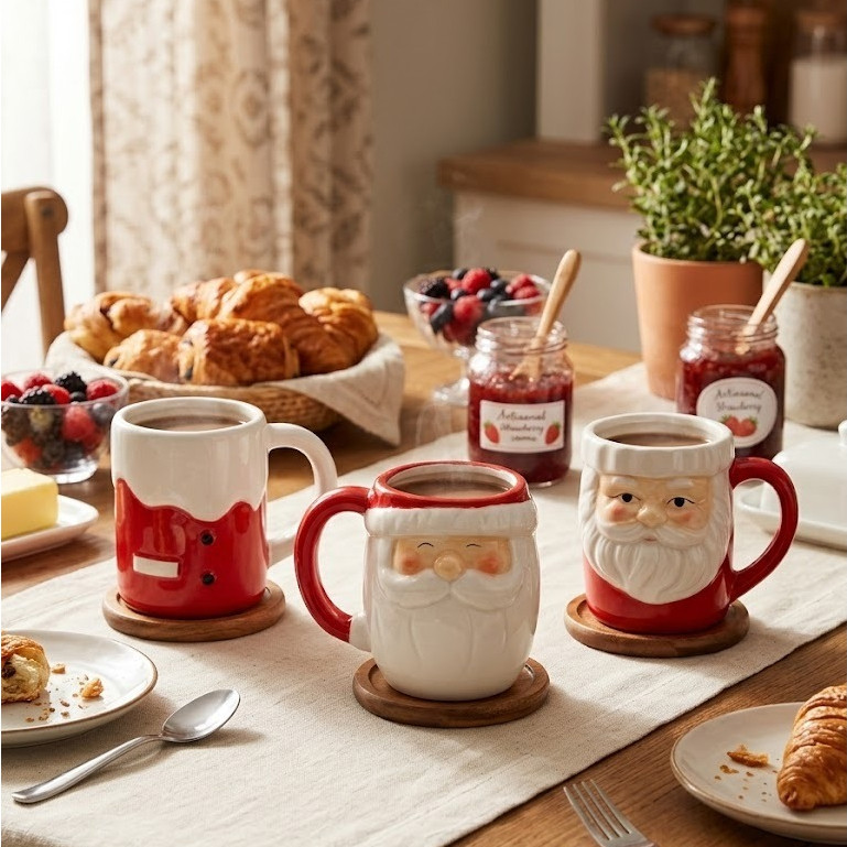 Caneca de Natal Papai Noel 330ml em Dolomita Premium - Coleção Festas | Shopee Brasil
