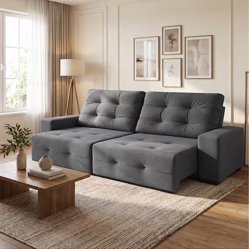 Sofa 4 Lugares Bonno com Assento Retratil e Encosto Reclinavel