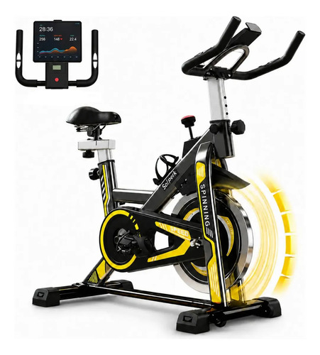 Bicicleta Spinning Romantic Crown Preta com Roda de Inércia 13kg