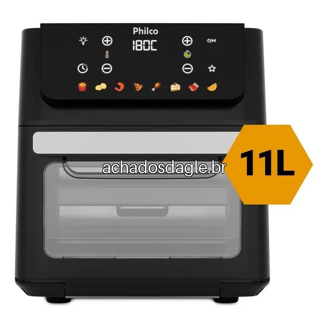 Fritadeira Air Fryer Oven 11 Litros 1800W 8 Funções Philco Paf11b Preta 127V