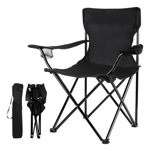 Cadeira Dobrável Camping com Porta-Copo 150 kg