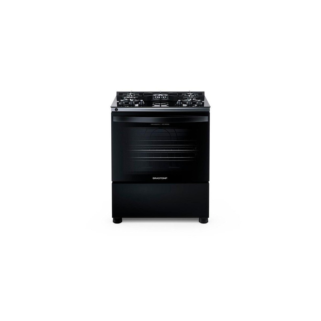 Fogão 5 Bocas Brastemp BFS5VCE Mesa de Vidro Turbo Chama Bivolt