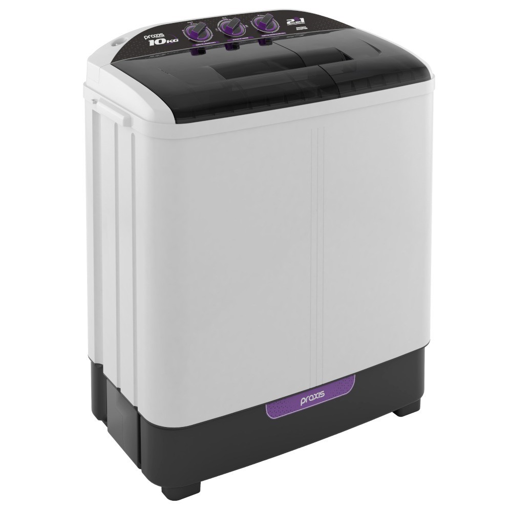 Lavadora de Roupas 10kg 2 em 1 Lava 6kg e Centrifuga 4kg Praxis