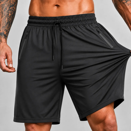 Shorts Esportivo Masculino Slim Fit Poliamida com Elastano