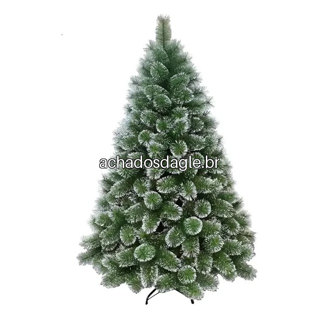 Árvore de Natal Pinheiro Neve 2,10m 500 Galhos Pom Pom Verde