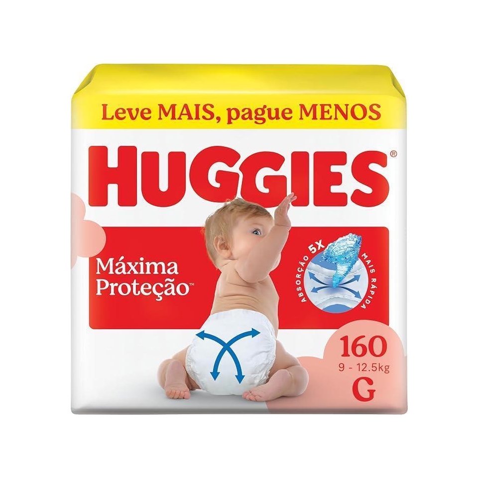 Fraldas Huggies Supreme Care Tamanho G 160 Unidades