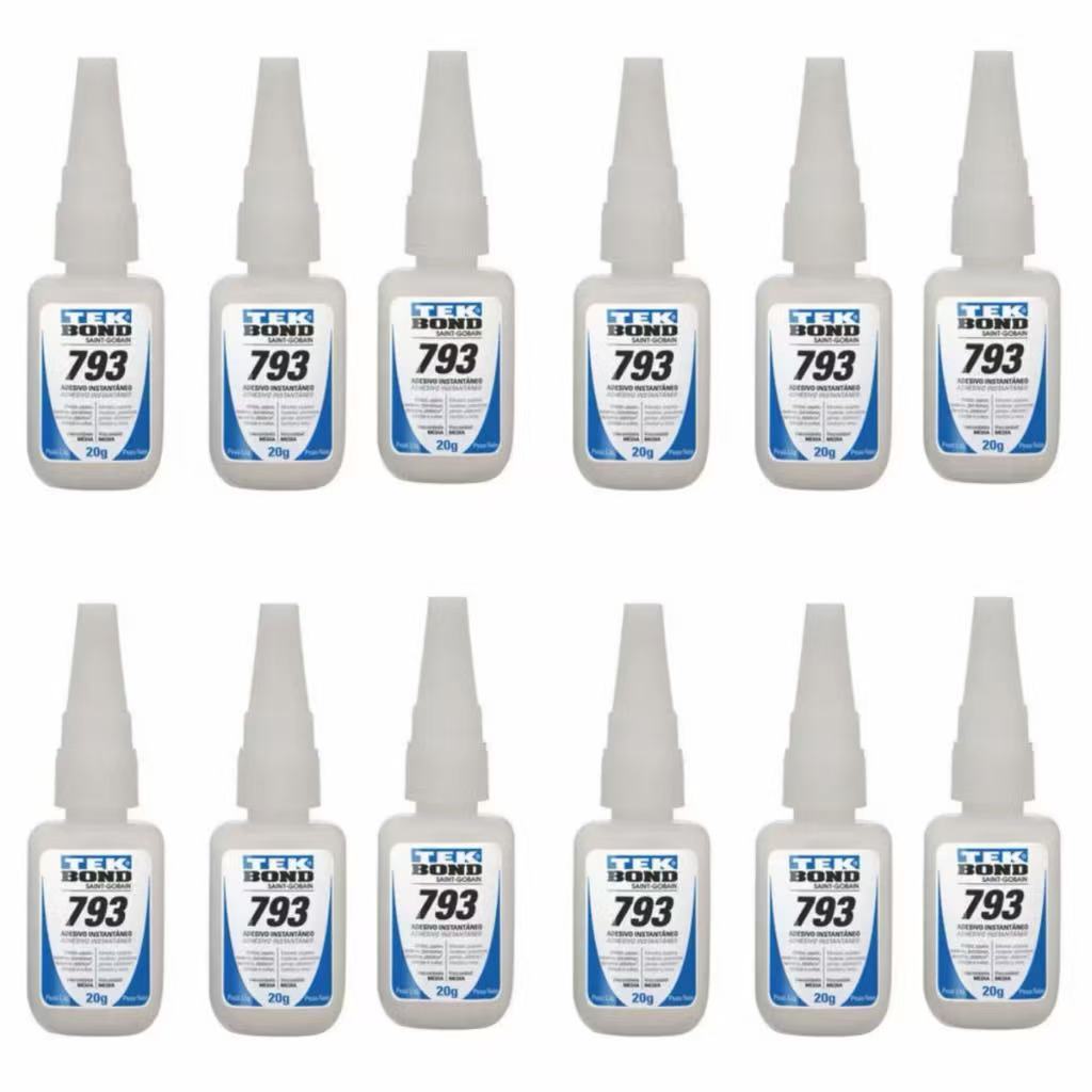 Kit com 12 Colas Instantâneas TekBond 793 20g