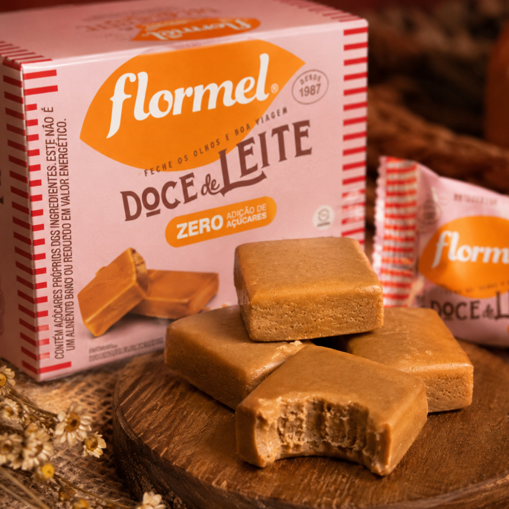 Doce de Leite Zero Açúcar Sem Glúten Flormel 20g Caixa com 24 Unidades