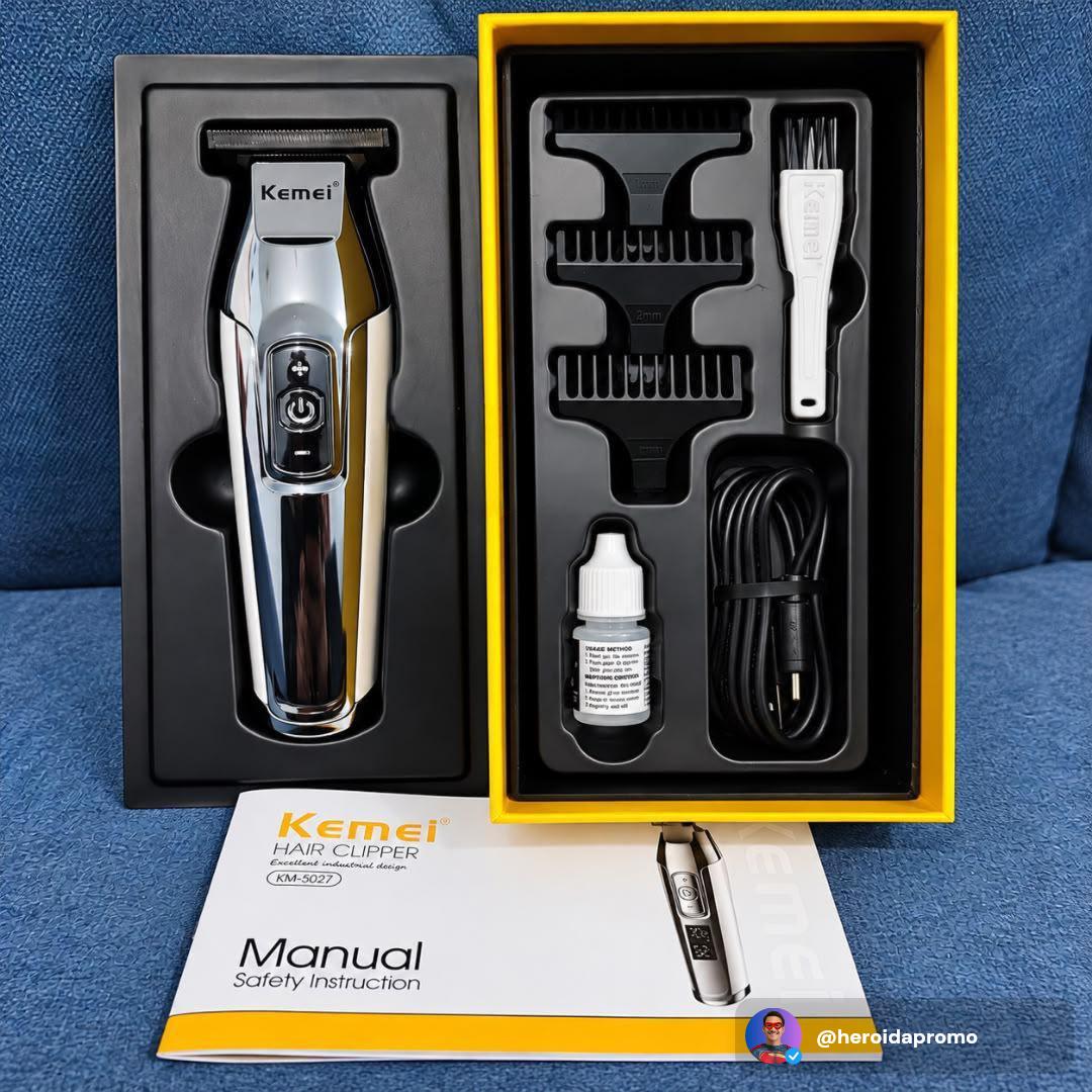 Maquina De Acabamento Profissional Prata Km 5027 Kemei