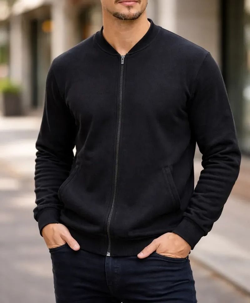Blusa de Moletom com Zíper Canguru Flanelado