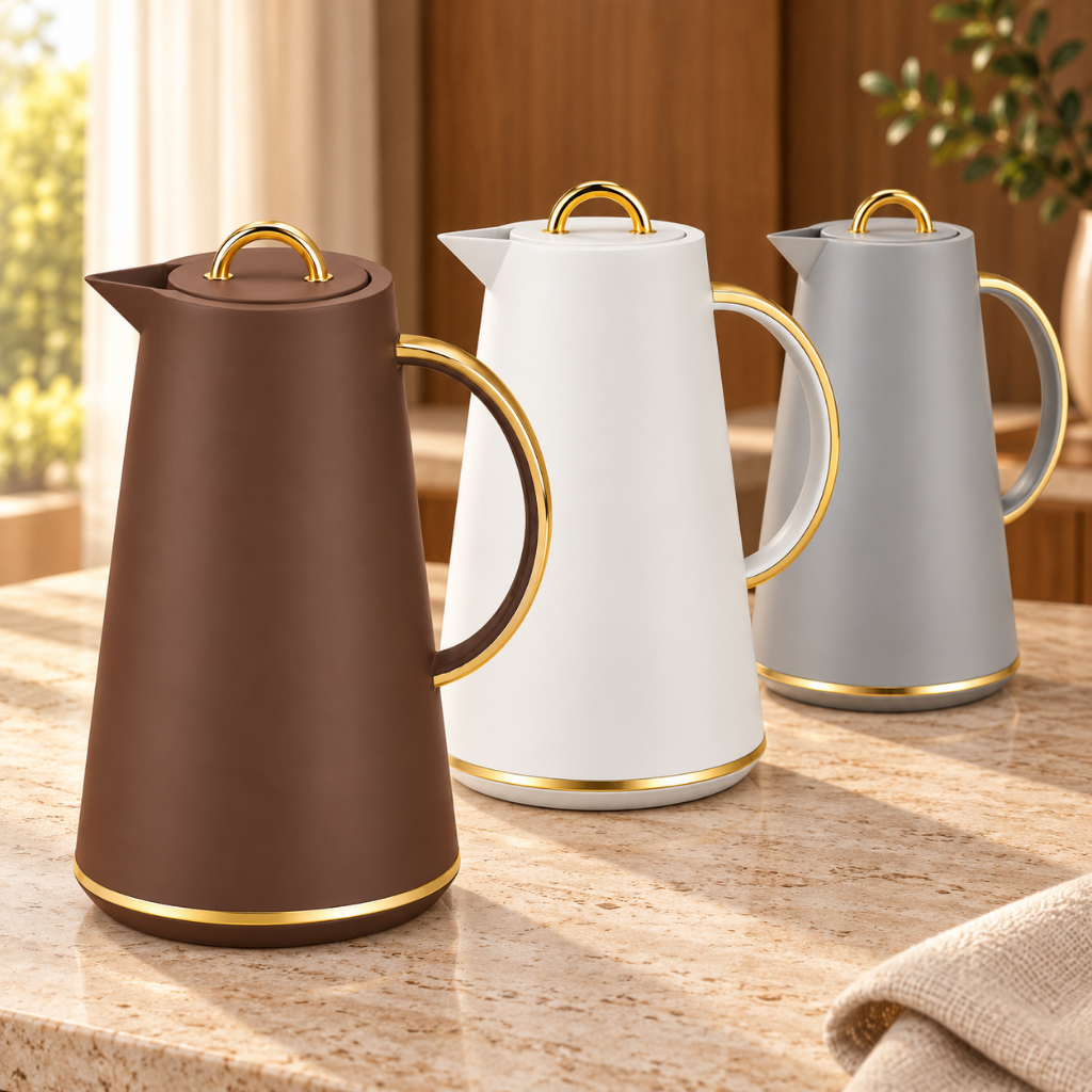Garrafa Térmica 1 Litro Ampola de Vidro 8 Horas Quente e Gelada Botão Alça Café Chá Suco Água Mesa Posta Luxo Tuut | Shopee Brasil