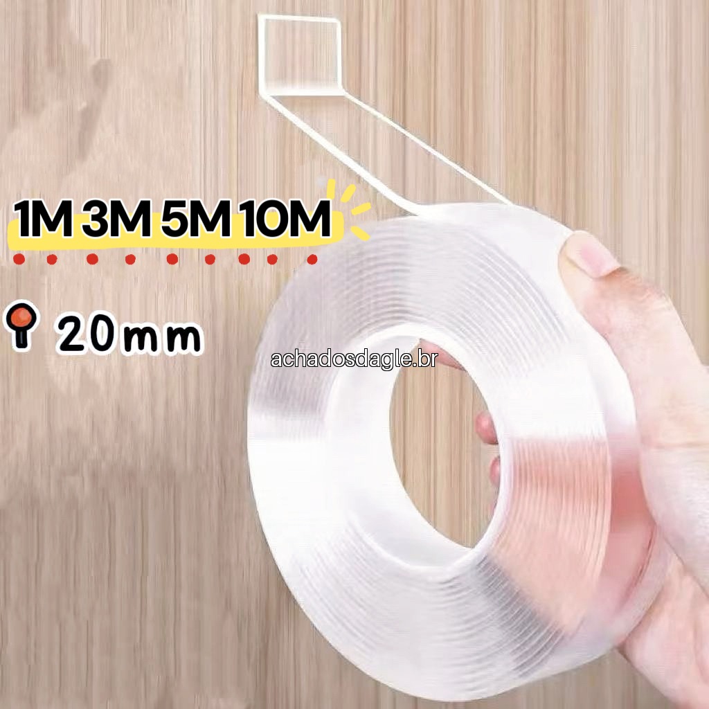 Fita Dupla Face Transparente NanoGel Adesiva
