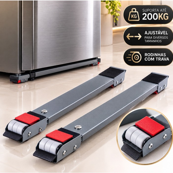 Suporte De Base Com Rodinha Para Geladeira Fogão E Máquina De Lavar Lousa Base Carrinho até 200kg Ajustável | Shopee Brasil