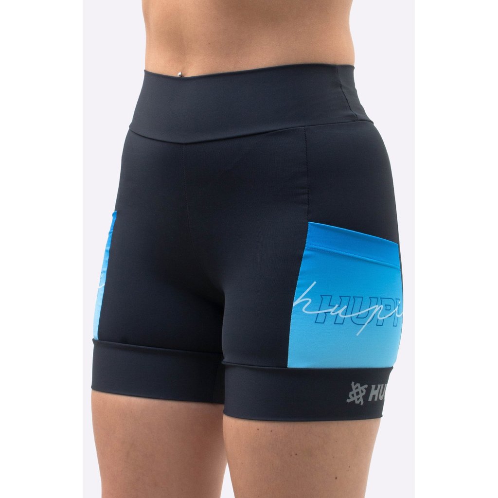 Bermuda de Compressao para Corrida Feminina HUPI Run Curta Colors Azul