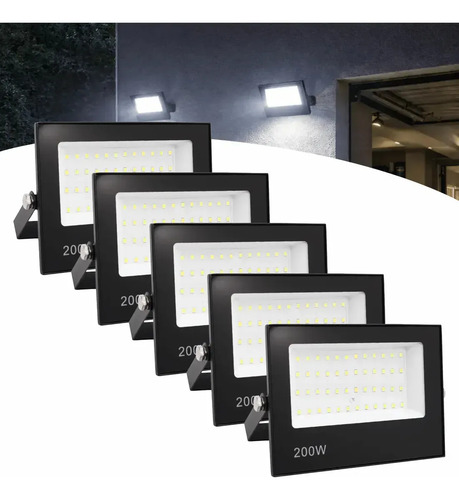 Kit 5 Refletor SMD Led B&G 200w