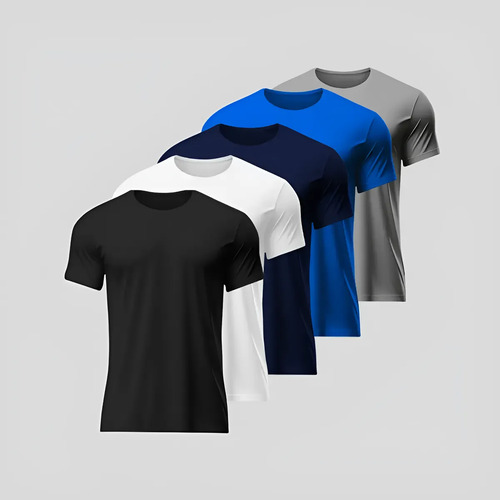 Kit 5 Camisetas Básicas Dry Fit Premium