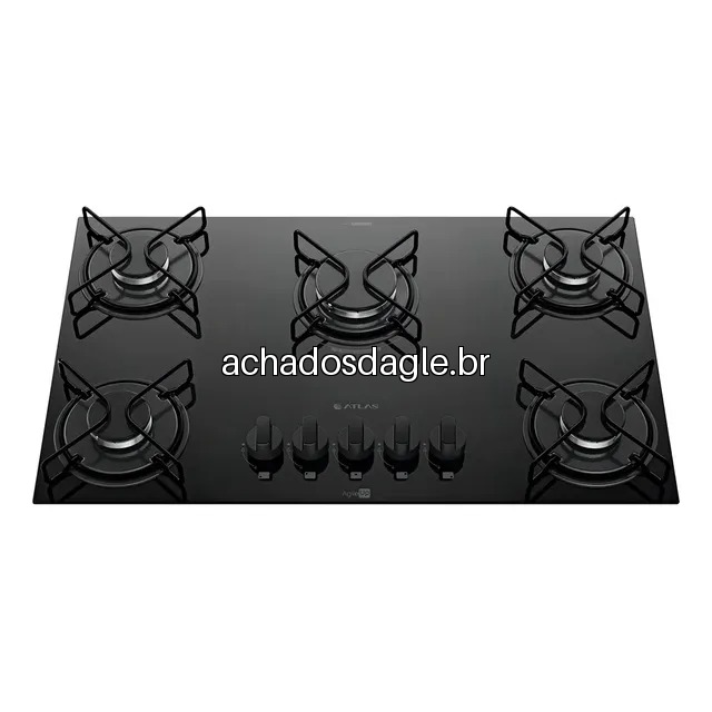 Cooktop 5 bocas a gas atlas agile up mega chama preto