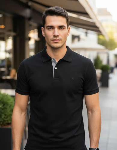 Camisa Polo Ogochi Slim Manga Curta P ao XG