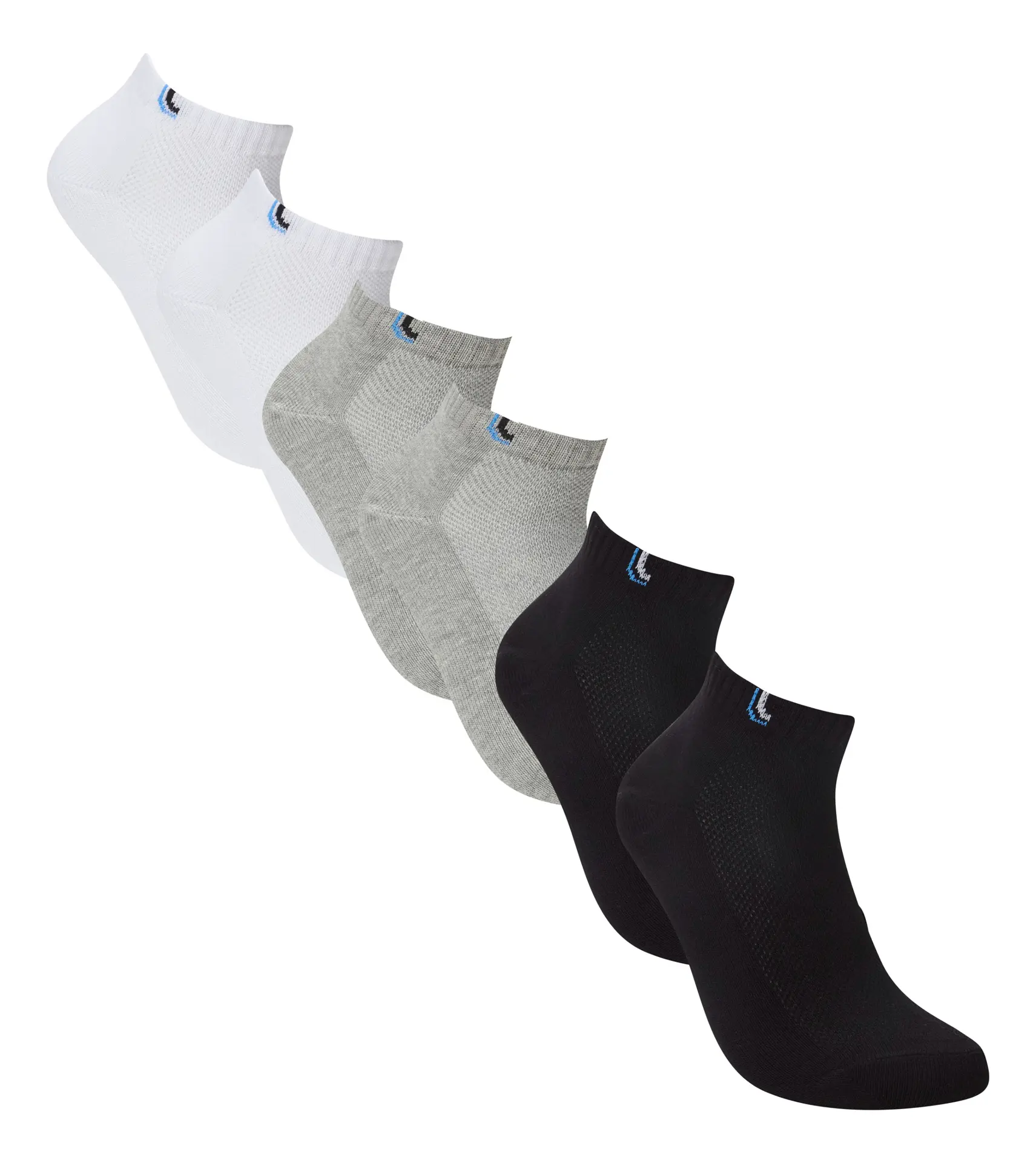 Kit 6 Pares de Meias Cano Curto Unissex Sport Lupo Branco/Cinza/Preto 37-40