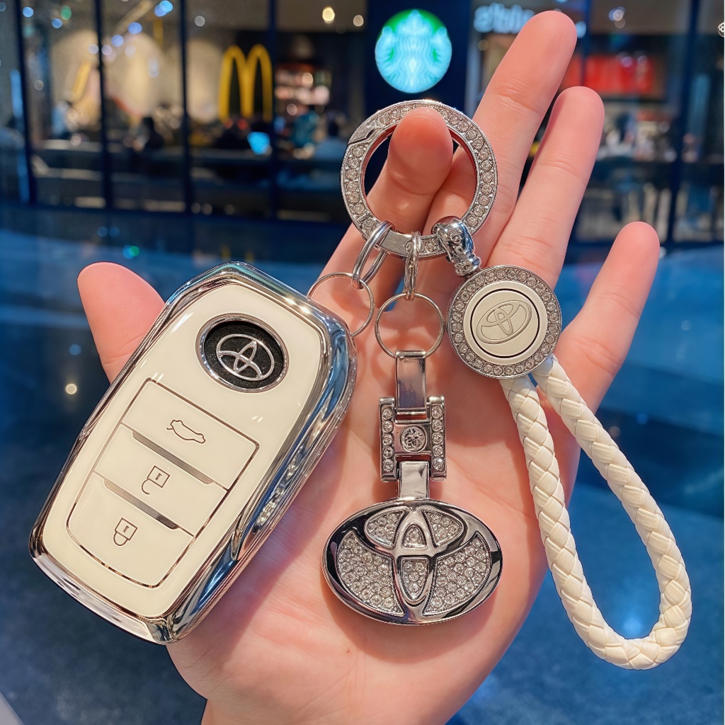 Chaveiro Toyota em Couro para Yaris, Corolla, Camry e outros