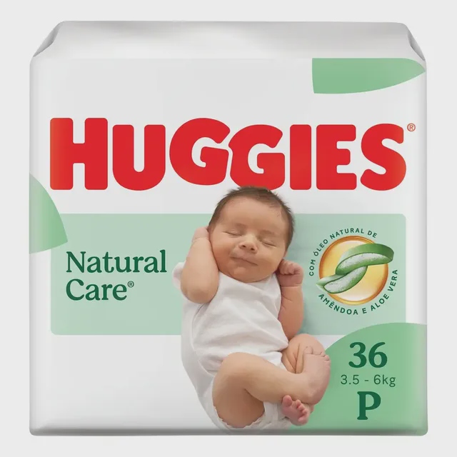 Fralda Huggies Natural Care Tamanho P com 36 Unidades