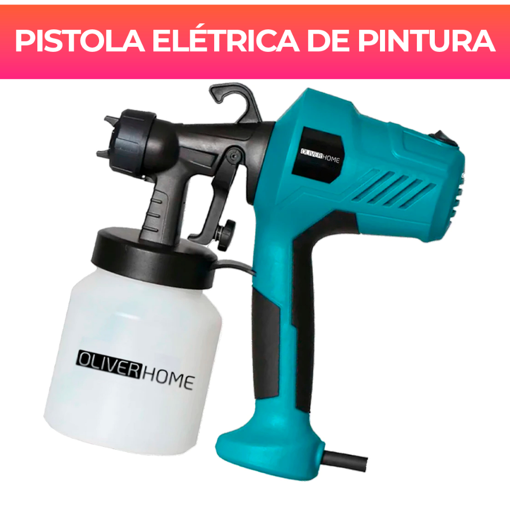 Pistola Elétrica Para Pintura Pulverizador de Tinta com Bico e Compressor 450w - OliverHome | Shopee Brasil