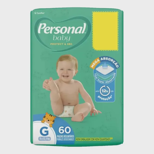 Fralda Personal Baby Protect & Sec G com 60 unidades
