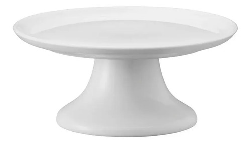 Prato de Bolo com Pé Suporte Boleira Porcelana Schmidt 20 cm Branco
