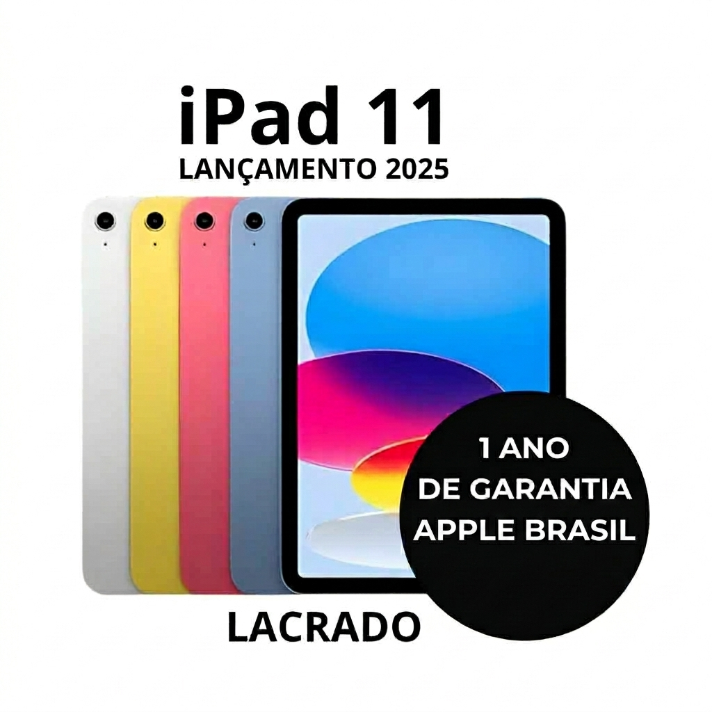 Tablet Apple iPad 11" A16 com Bluetooth e Wi‑Fi