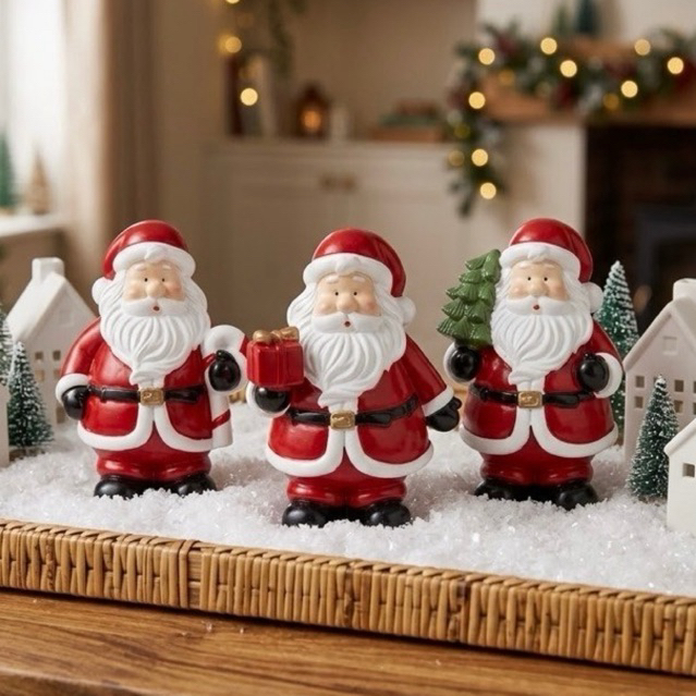 Papai Noel Enfeite Natalino Resina Decoração Árvore Natal Estátua Natal Decoração Natal Decorativo | Shopee Brasil