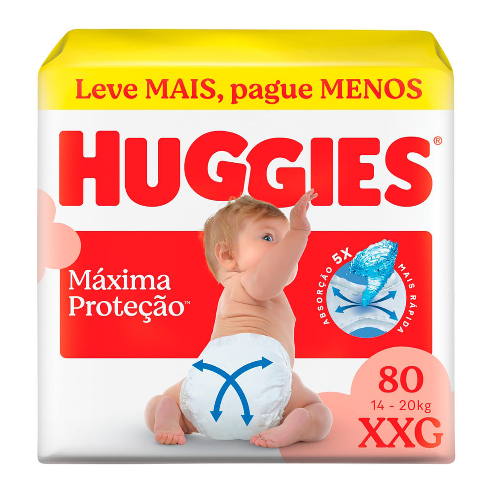 Fralda Huggies Supreme Care XXG com 80 Unidades