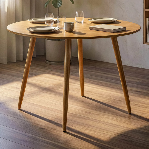 Mesa Redonda 80cm MDF Louro Freijo