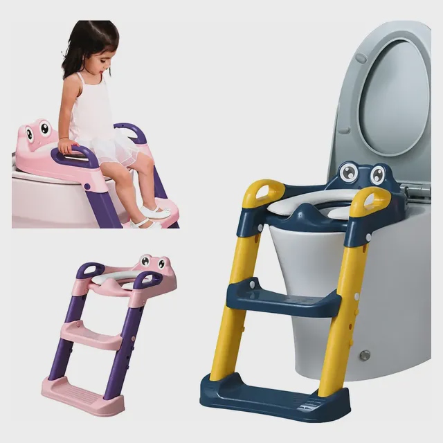 Assento Infantil Redutor Dobrável C/ Escada Mcfrog Azul