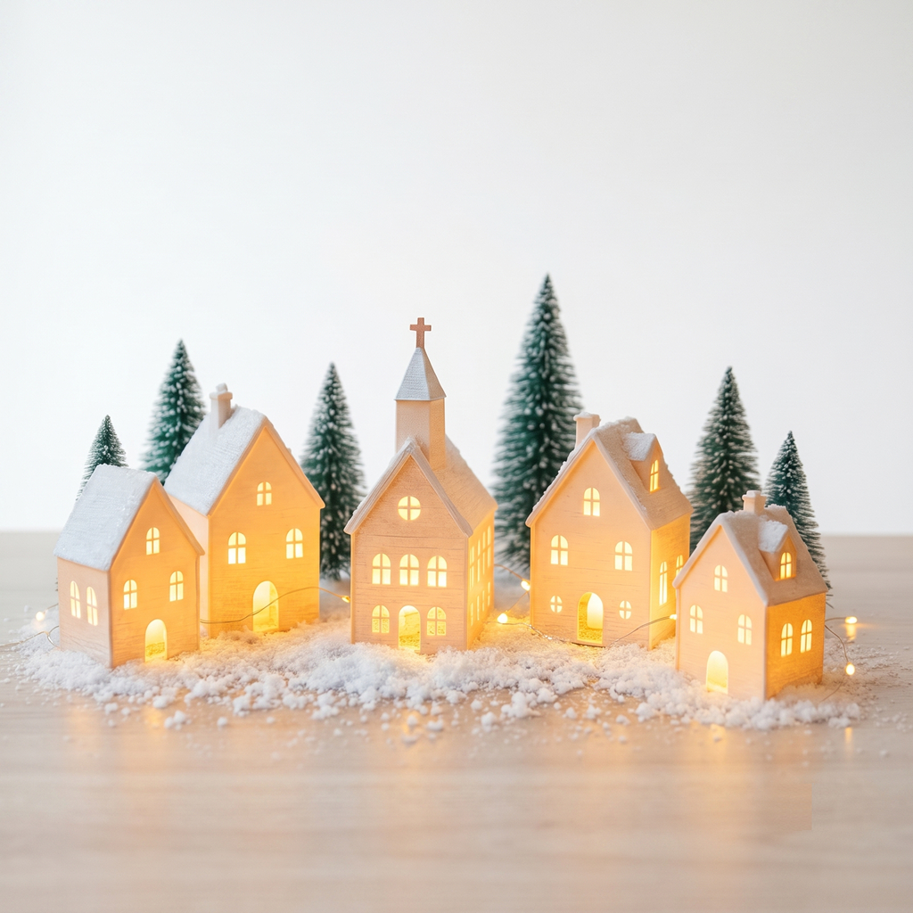 Kit 5 Casinhas Vila Natalina Iluminadas - Magia e Aconchego para o seu Natal! | Shopee Brasil
