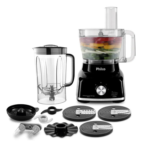 Multiprocessador Philco 1700w 9 em 1 Preto PMP1600P 127V