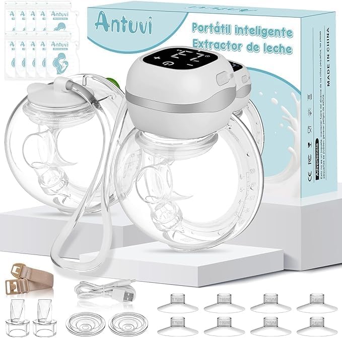Oferta para Membros Prime: ANTUVI 2 In 1 Vestível de Tirar Leite, Elétrica Extratora de Leite, Portátil Bomba Coletor de Leite, 3 Modos Multidimensional, Livre de BPA