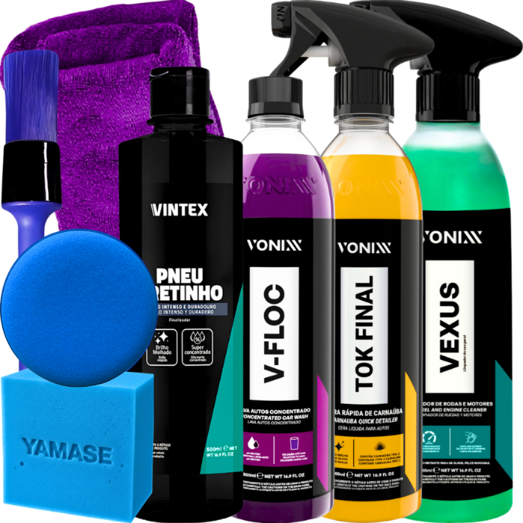 Kit Limpeza Automotiva Vonixx V-Floc Tok Final Vexus Vintex