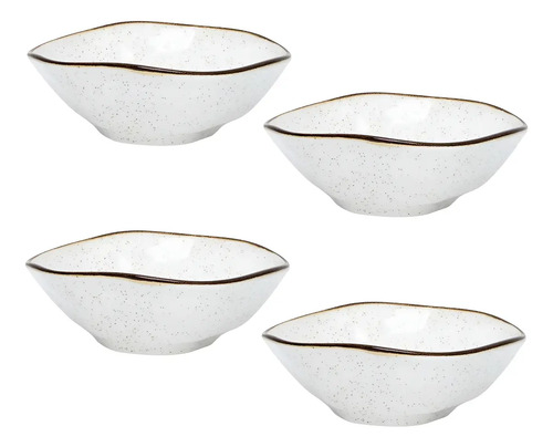 Conjunto 4 Bowls Porcelana Oxford Ryo Maresia 500ml Areia