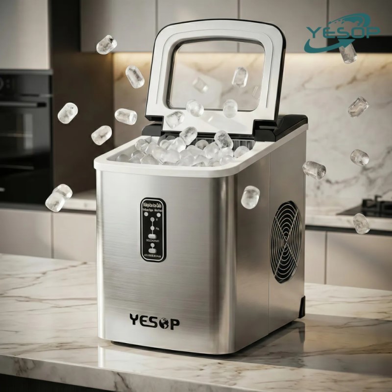 YESOP Máquina De Gelo Turbo Ice Premium 127V Portátil Inox 120W Cozinha Profissional Automático | Shopee Brasil
