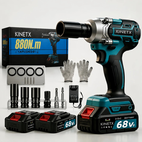 Chave de Impacto Kinetx 68Vf Brushless 880Nm 2 Baterias Bivolt